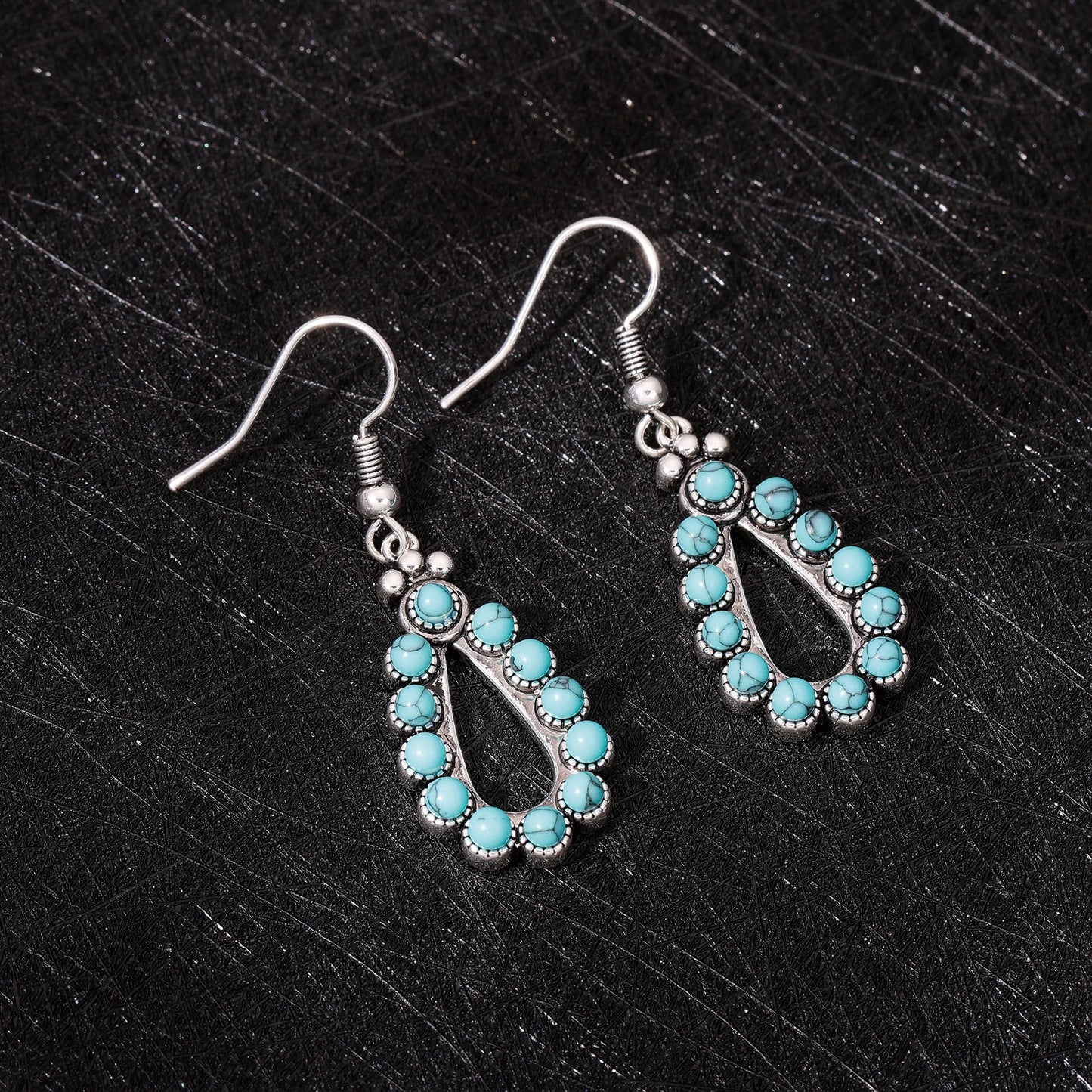 925 Silver, Turquoise Earrings, Women's Earrings with 12 Turquoise Stones