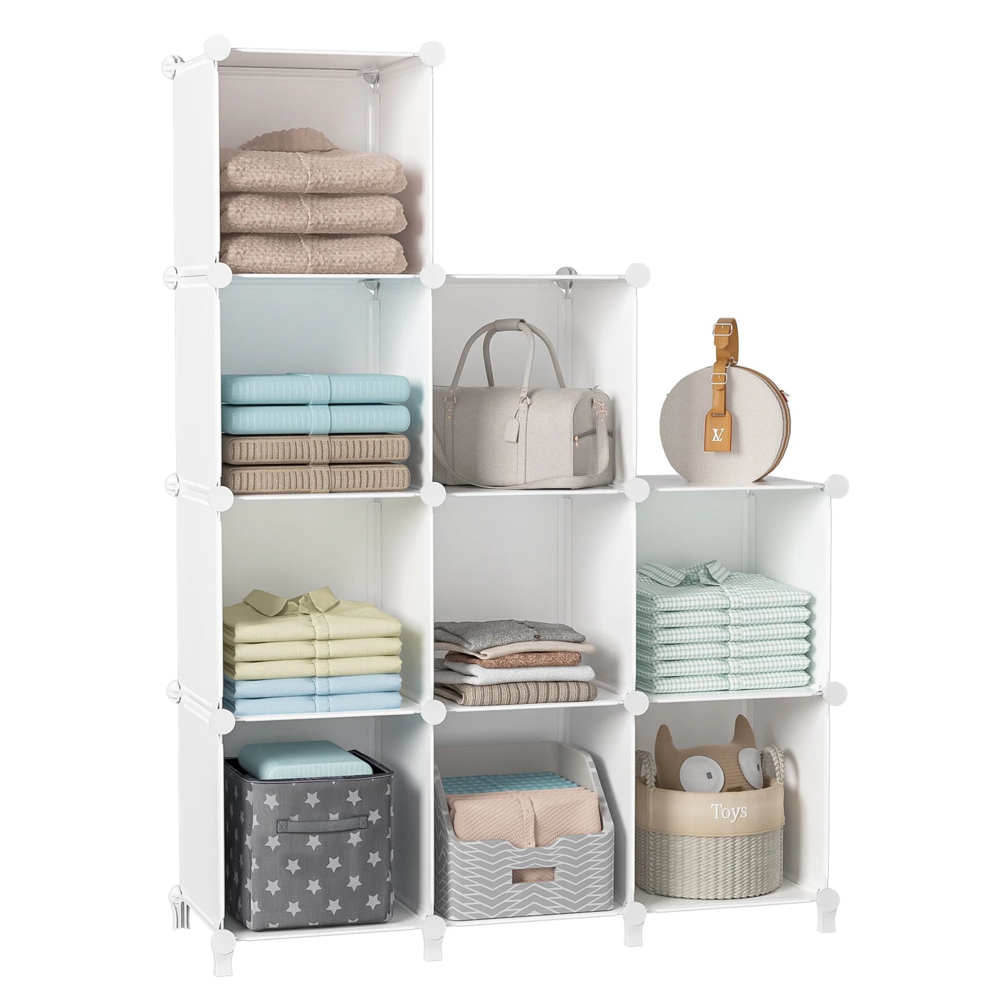 Closet Organizer, 9 Cube Closet Organizers and Storage,DIY Stackable Clothes Organizer Shelving,Cube Storage Organizer