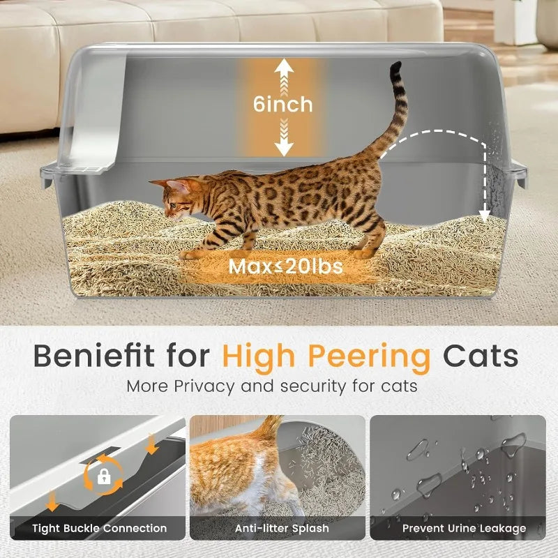 Stainless Steel Cat Litter Box,