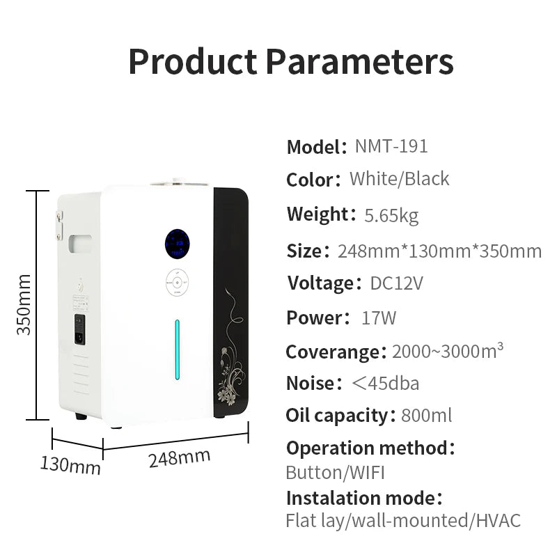 3000m³ Air Purifier Electric Perfume Machine Aroma Diffuser WIFI HVAC 8