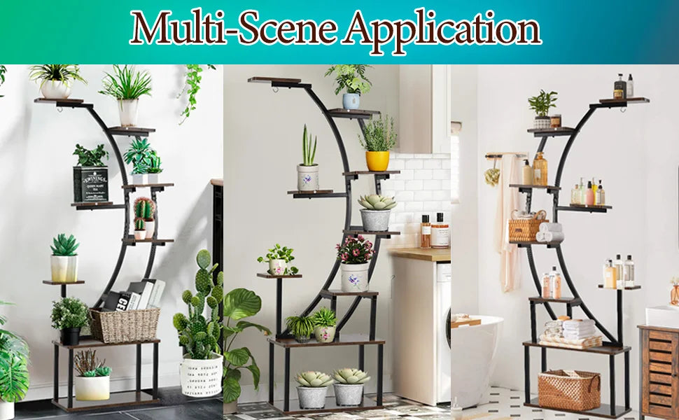 Black Plant Stand with Grow Light