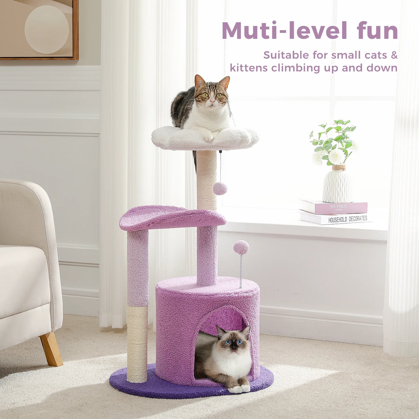 Flower Cat Tree for Indoor Cats,