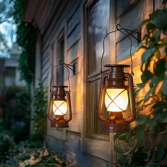 2/4 Pack Solar Outdoor Hanging Dancing Flame Vintage Led Camping Lamps,Landscape Decor