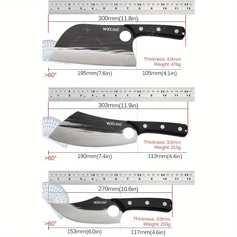 1-11PCS Kitchen Chef Knife Set Stainless Steel Sharp Multipurpose Utility Knife Professional Boning Vegetable Chopper Cutting