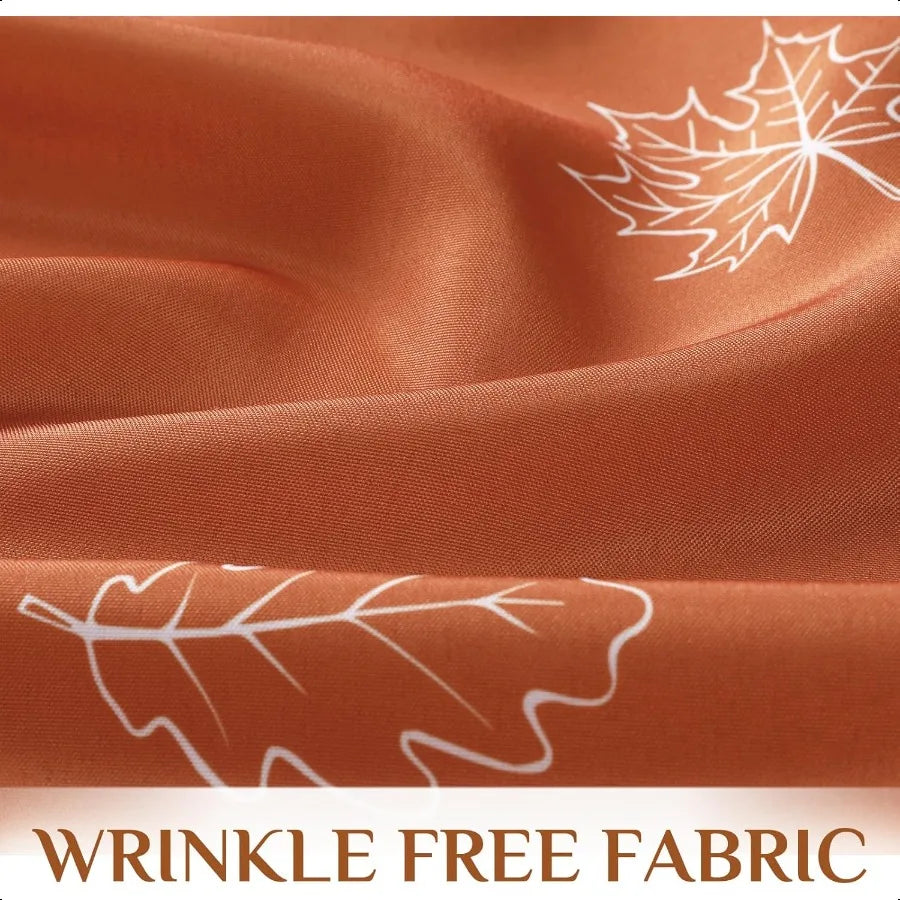 Fall Tablecloth Rec 60x84 Inch Thanksgiving Autumn Harvest Orange Rust Pumpkin Maple Leaf Decoration Table Cloths Stain Resista