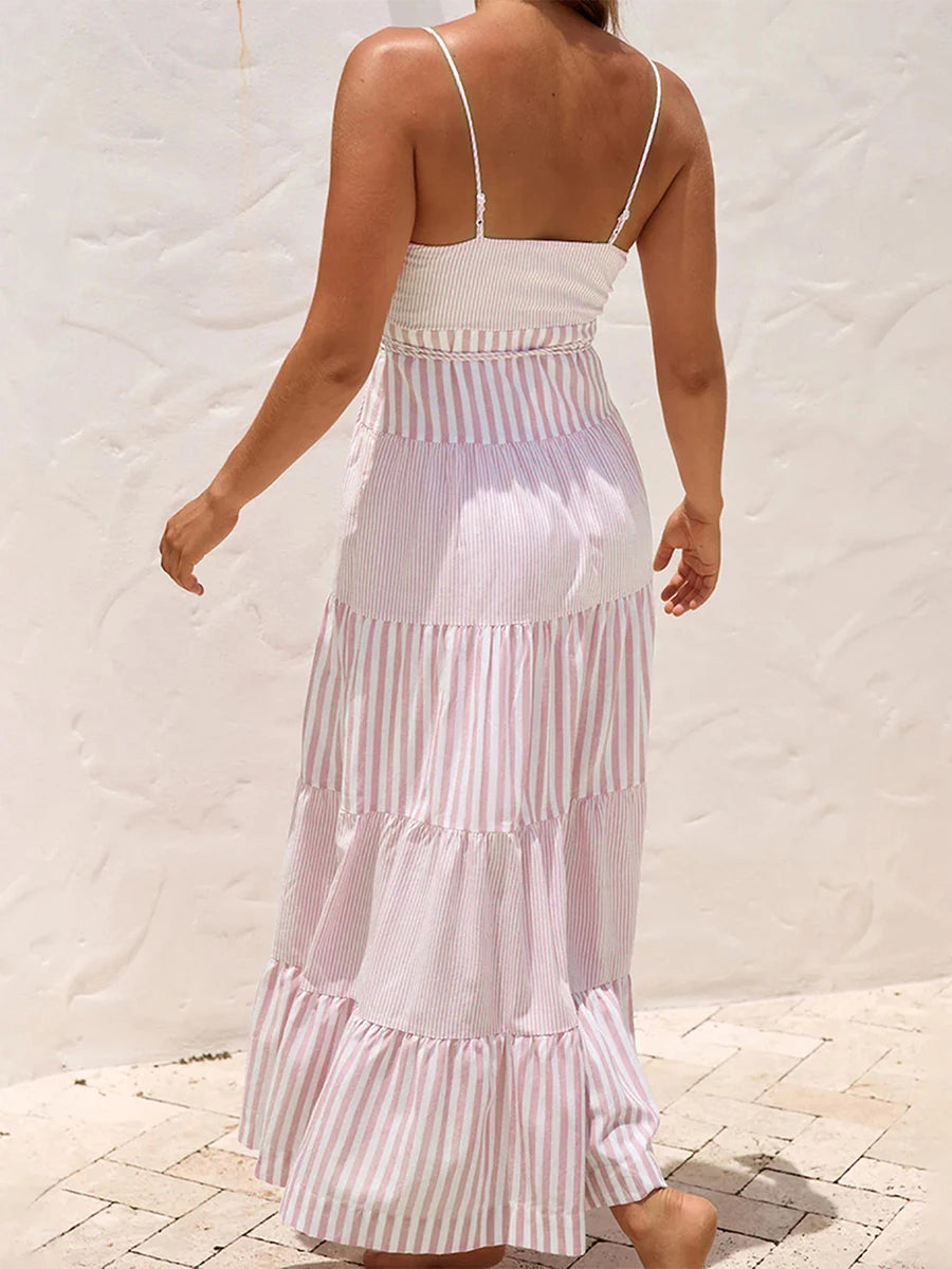 Elegant Floral Print Off-Shoulder Maxi Dress Boho Style