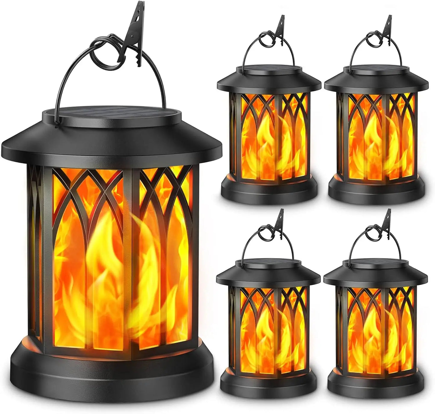 2/4 Pack Upgraded Flickering Flame Solar Lanterns