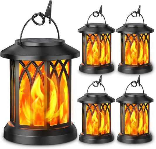 2/4 Pack Upgraded Flickering Flame Solar Lanterns