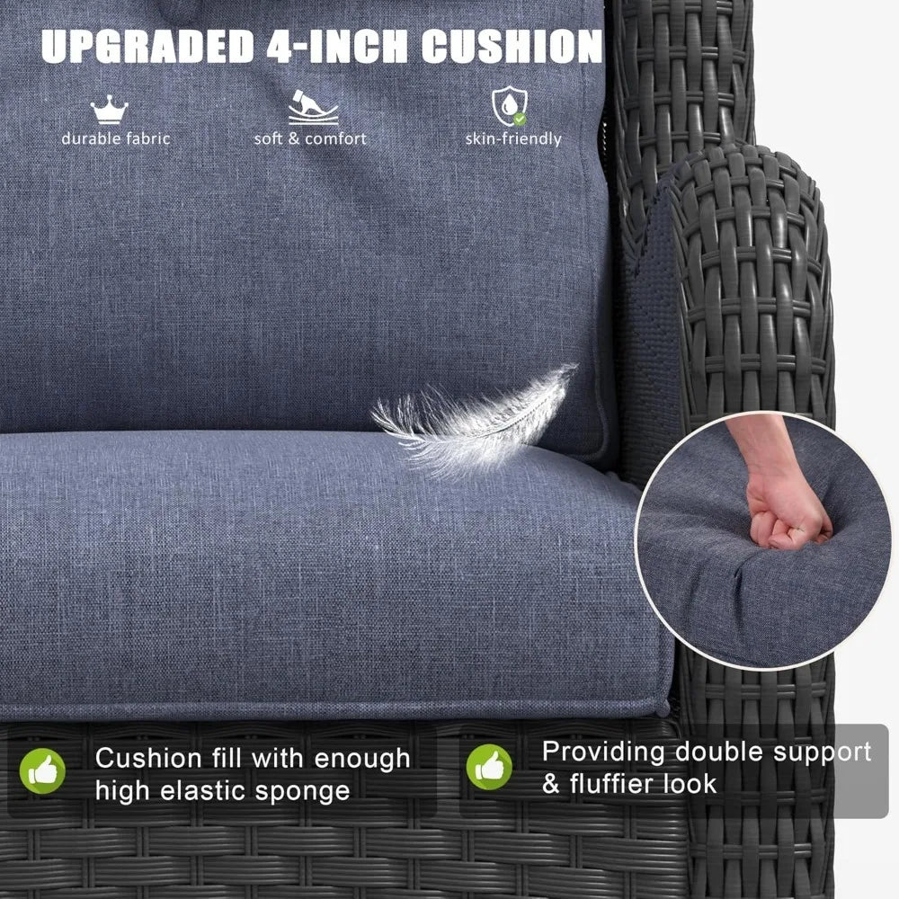 6 Pieces Outdoor Patio Furniture Set,