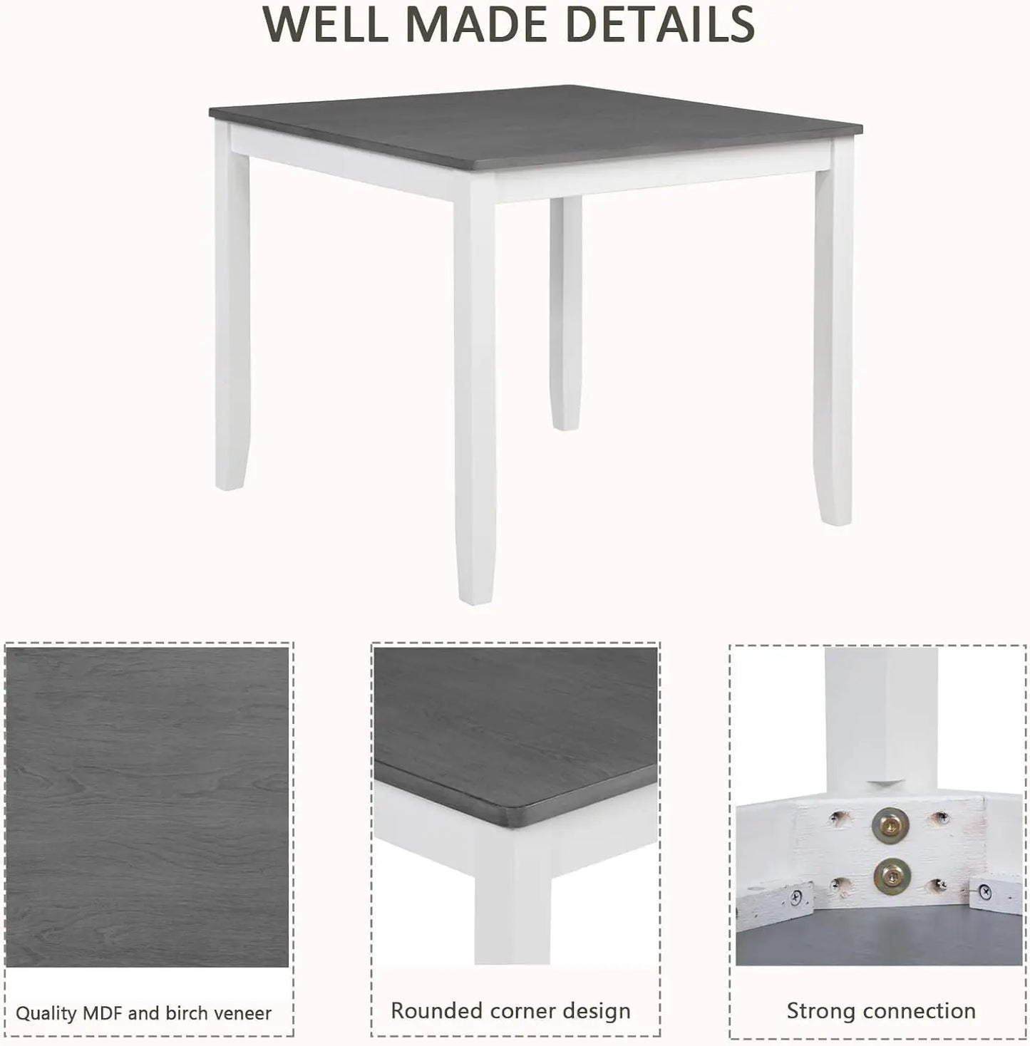 Kitchen Table and Chairs for 5 Piece set