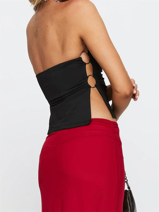 Women s Off Shoulder Ruffle Crop Tops