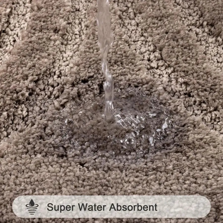 Bathroom Rugs Set 5 Piece, Plush Absorbent Bath Mats for Bathroom, Non Slip Machine Washable Bath Mat Set with Toilet Cover