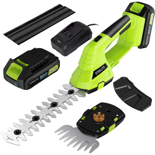 Cordless 21V Handheld Hedge Trimmer for Efficient and Effortless Shrubs and Bush Trimming Includes 2.0Ah Battery and Fast Charg