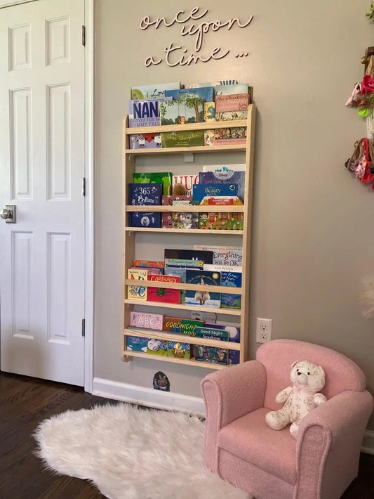 Wall Mounted Montessori Kids Bookshelf,