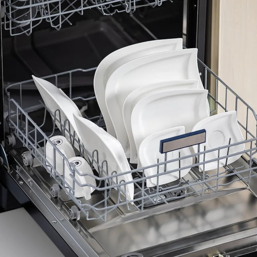 30Piece Ivory White Porcelain Dinnerware Set for 6 Including Plates Bowls Cups and Saucers for Dining and Kitchen Use Microwave