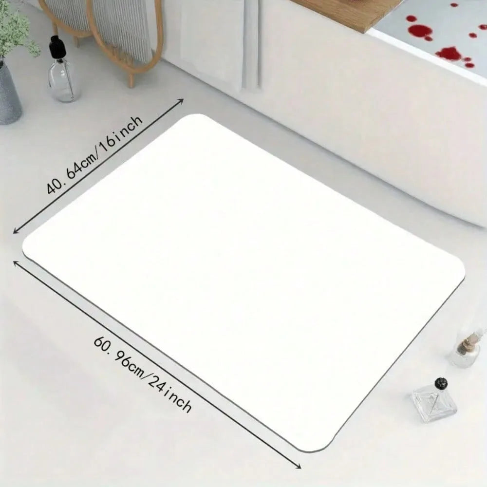 1pc "Happy Fall Y'all" autumn flowers leaves pattern rubber floor mat water-absorbent non-slip bathroom kitchen Autumn decor