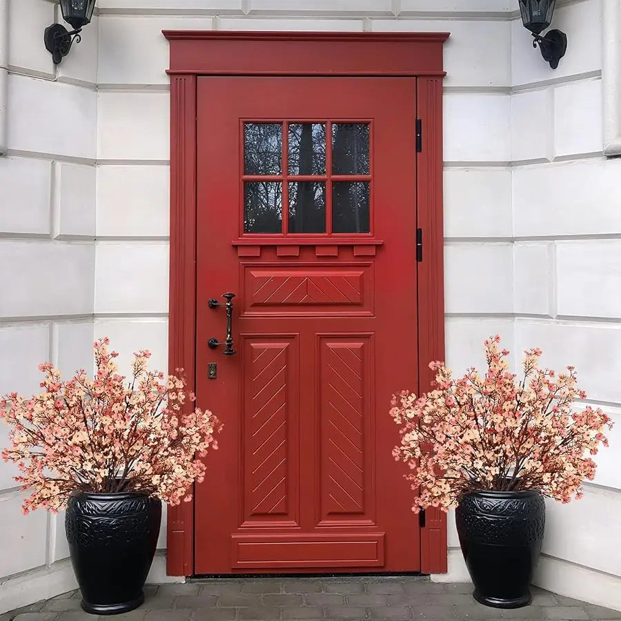 Fake Fall Flowers Thanksgiving Table Decor, 10Pcs Fall Beige Brown Artificial Flowers for Decorations, Babys Breath Artificial F