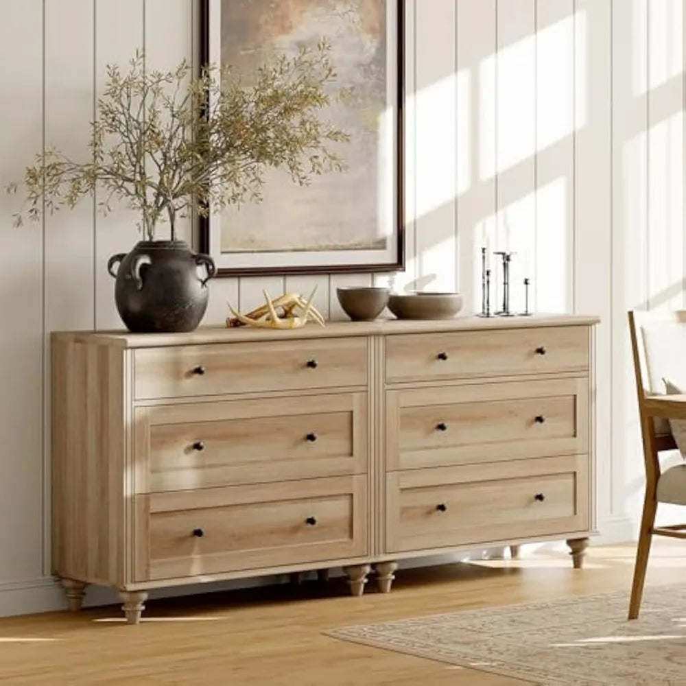 4 Piece Bedroom Set,  2 Wooden Dressers,  2 Bedside Table