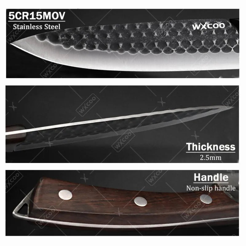 1-11PCS Kitchen Chef Knife Set Stainless Steel Sharp Multipurpose Utility Knife Professional Boning Vegetable Chopper Cutting