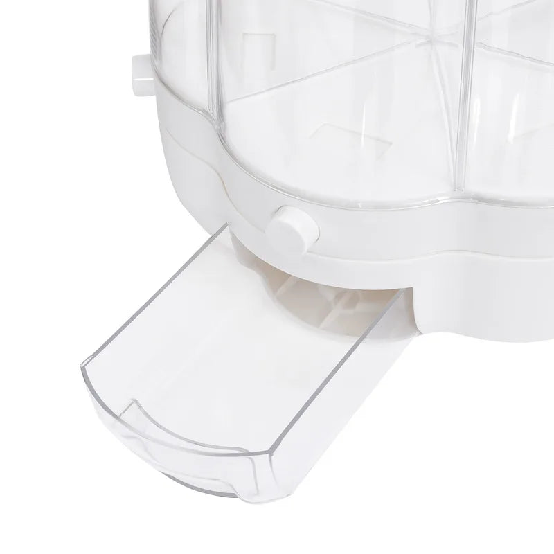 Rotating Food Storage Containers Rice Distributor Transparent Large Capacity Beans Grain Container With Lid