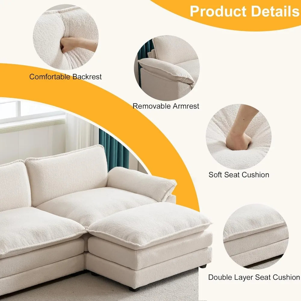 Deep Seat Couch with Ottoman, Sofas Sleeper