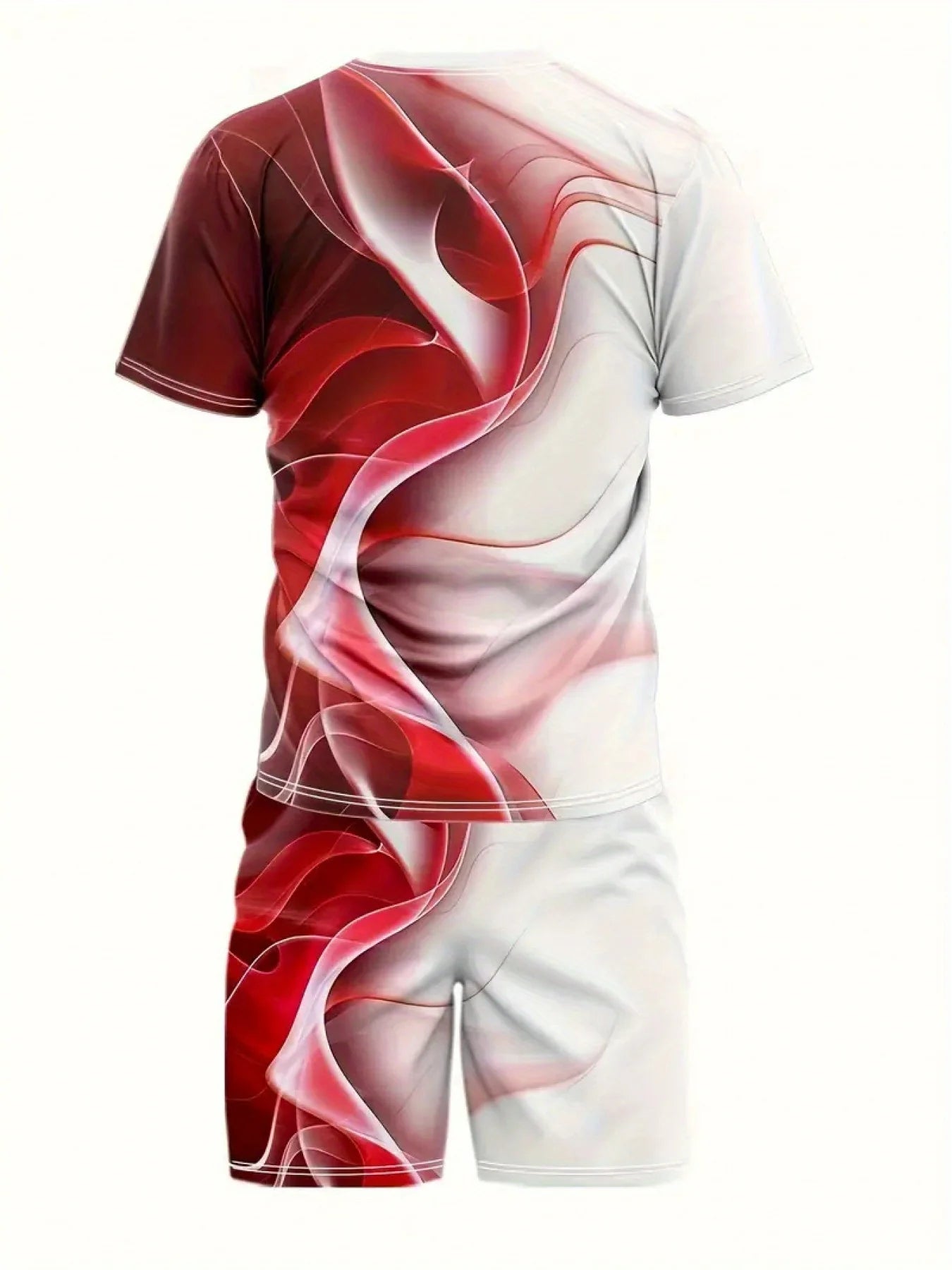 Men's trendy round neck short-sleeved shorts two-piece suit