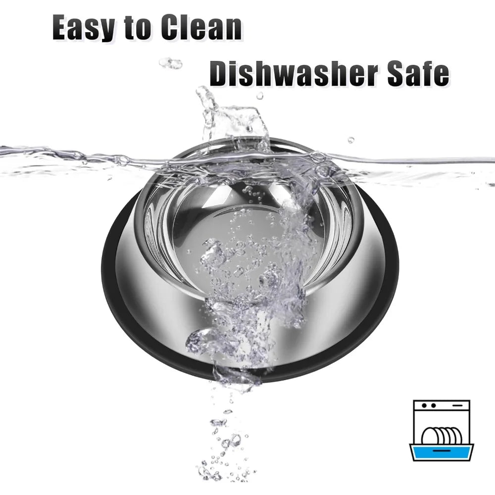 3Pcs Stainless Steel Dog Bowls Set - Non-Slip Food and Water Bowl 13 Oz - Dishwasher-Safe, Rust Resistant Metal Pet Bowls for Sm