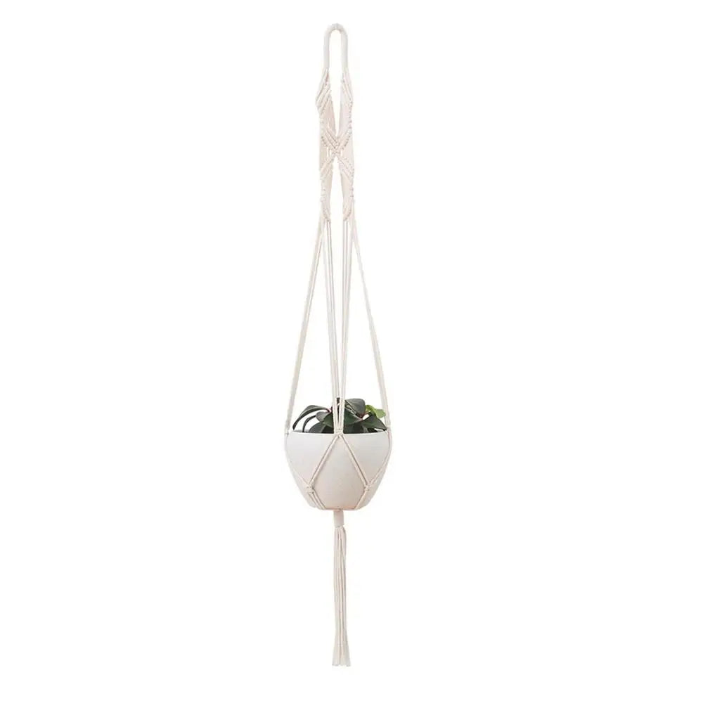 Handmade Macrame Plant Hanger Flower Pot Hanger Hanging Rope Braided Craft For Wall Decoration Countyard Garden Plant Holder