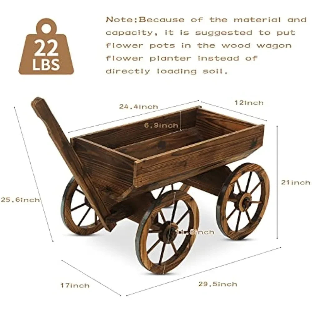 Garden Wagon Decor with Wheels