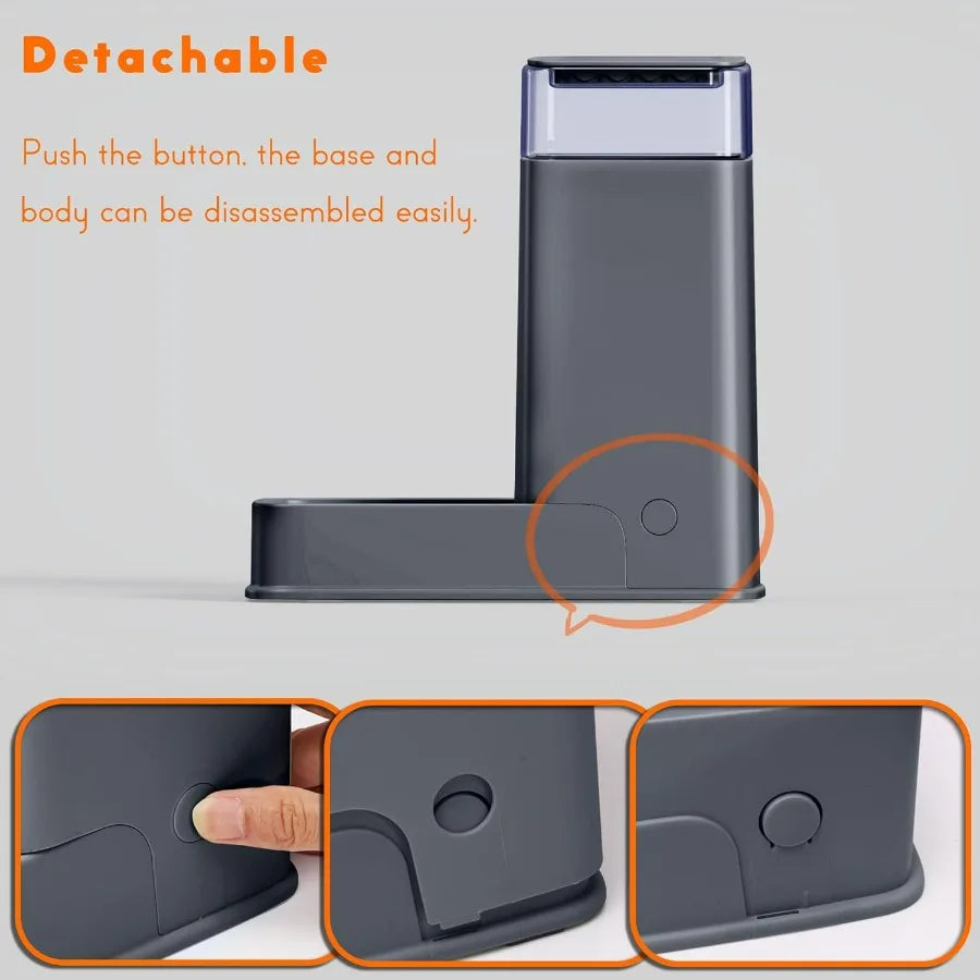 Dual Pet Feeding Station with Stainless Steel Bowls for Cats and Dogs: GravityFeed Dispenser Set for Small Medium and Large Pet