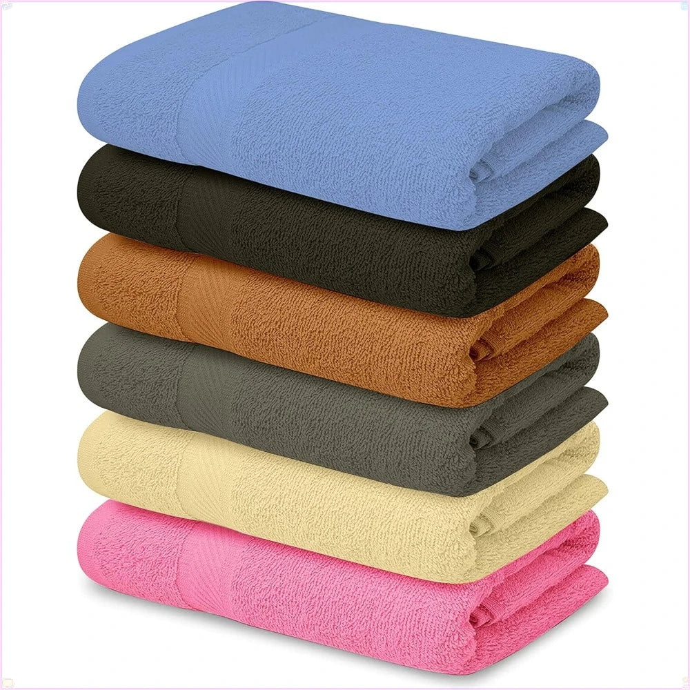 100% Cotton Bath Towels - 27x54 inches - 6-Pack Shower Towels - Lightweight and Super Absorbent Bathroom Towels